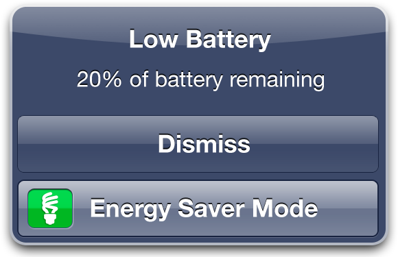 iOS 7 Wishlist: Energy Saver Mode - Arias Design